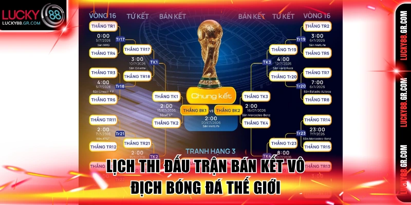Lịch thi đấu trận bán kết vô địch bóng đá thế giới